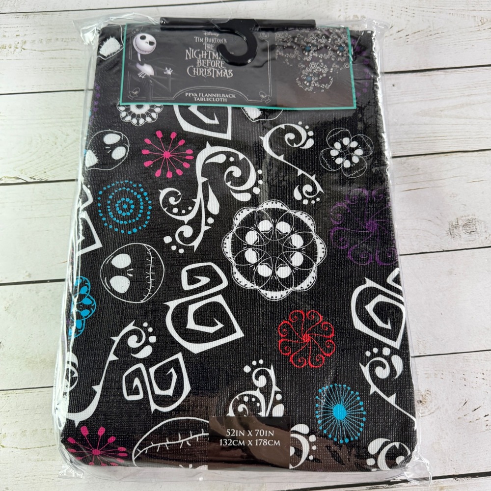 Nightmare Before Christmas Jack‎ Skellington Flannelback Tablecloth 52x70